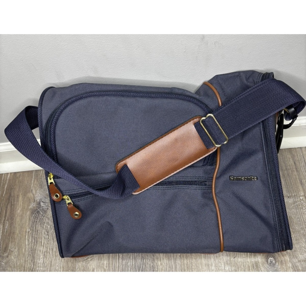 Samsonite Navy Blue Canvas Small Shoulder Bag Carry On Travel‎ Luggage